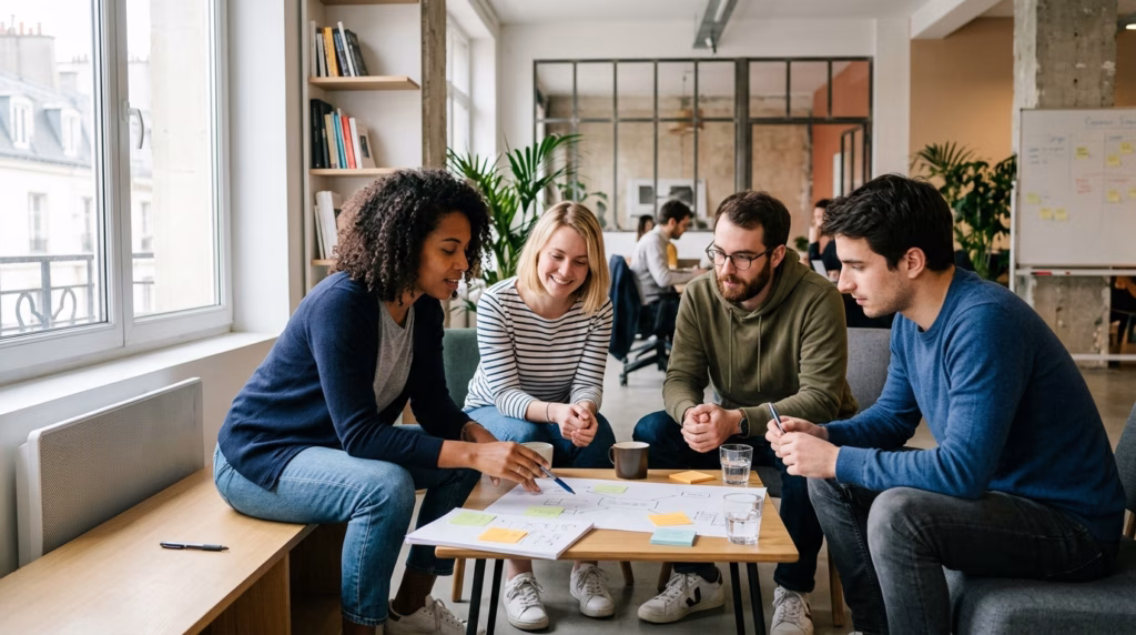 article-startup-post-levee <span class="bsf-rt-reading-time"><span class="bsf-rt-display-label" prefix="Temps de lecture"></span> <span class="bsf-rt-display-time" reading_time="11"></span> <span class="bsf-rt-display-postfix" postfix="mns"></span></span><!-- .bsf-rt-reading-time --> Quatre confonders startup en réunion brainstorming dans un espace coworking