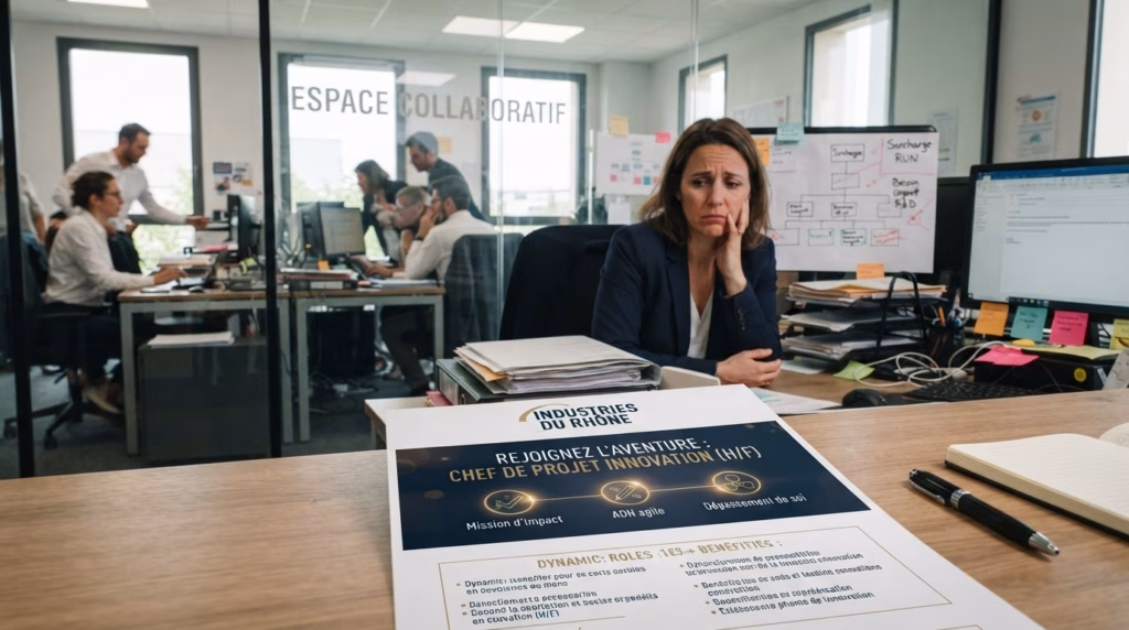 Ce que vos offres de recrutement révèlent de votre entreprise <span class="bsf-rt-reading-time"><span class="bsf-rt-display-label" prefix="Temps de lecture"></span> <span class="bsf-rt-display-time" reading_time="14"></span> <span class="bsf-rt-display-postfix" postfix="mns"></span></span><!-- .bsf-rt-reading-time --> Femme préoccupée devant offre d'emploi chef de projet innovation