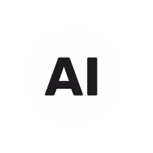 Logo AI en lettres noires sur fond blanc